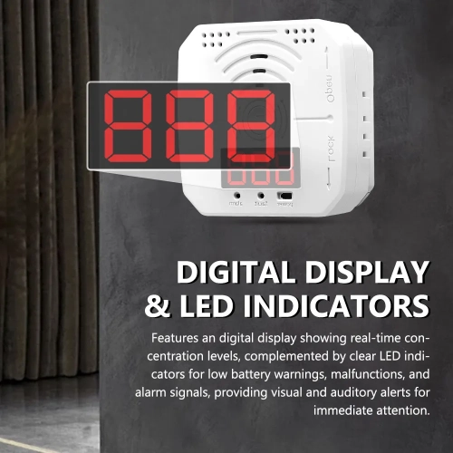 Carbon Monoxide Detector with LED Digital Display and Loud Alarm, CO Alarm is Accurate and Easy to Read for Home Use 1 pack