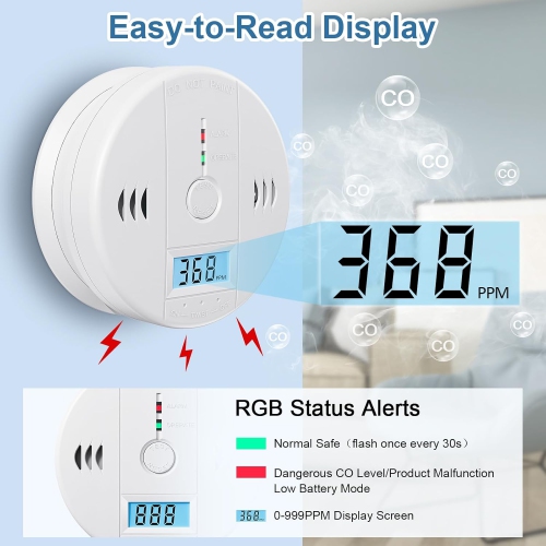 Carbon Monoxide detectors,co Detector,Carbon Monoxide Alarm,Battery Operated Carbon Monoxide Detector,for Home,Travel rv Carbon Monoxide Detector 2