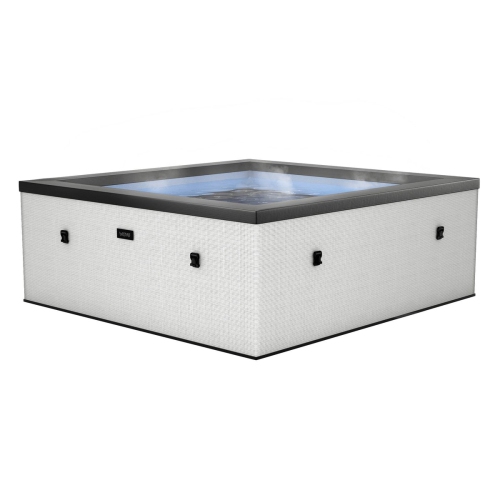 Garda | Upto 6-Person Eco Foam Hot Tub | Square | Built-In Integrated Heater | Pebble White