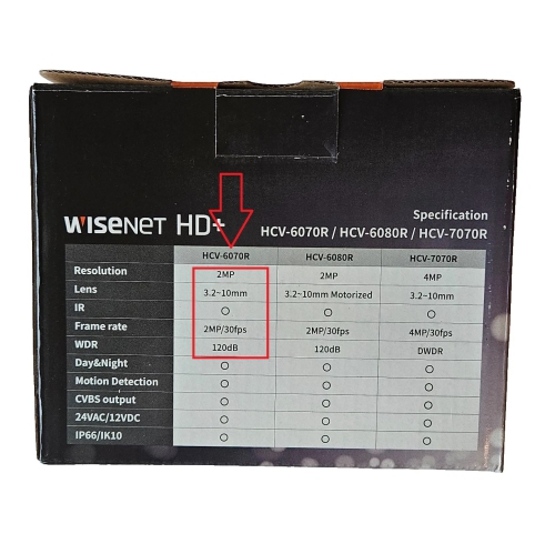 WISENET HD+ HCV-6070R 2MP HD Outdoor IR Vandal Dome Security Camera IVORY