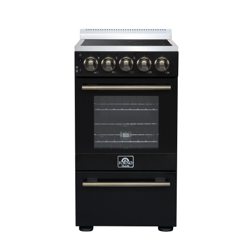 Forno Pallerano 20 Inch Freestanding Electric Range in Black, Canada Version, Plug and Cord Included