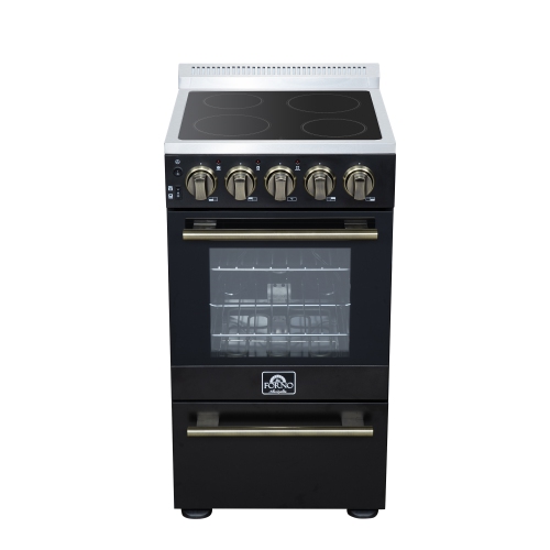 Forno Pallerano 20 Inch Freestanding Electric Range in Black, Canada Version, Plug and Cord Included