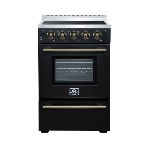 Forno Loiano 24 Inch Freestanding Electric Range in Black, Canada Version, Plug and Cord Included