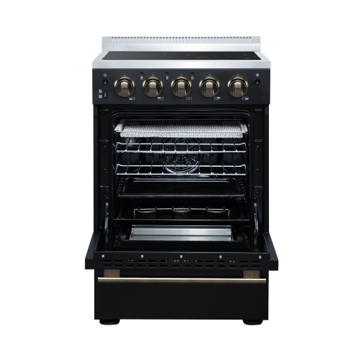 Forno Loiano 24 Inch Freestanding Electric Range in Black, Canada Version, Plug and Cord Included