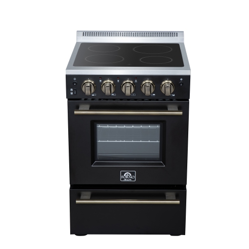 Forno Loiano 24 Inch Freestanding Electric Range in Black, Canada Version, Plug and Cord Included