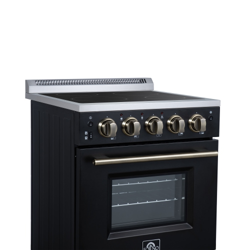 Forno Loiano 24 Inch Freestanding Electric Range in Black, Canada Version, Plug and Cord Included