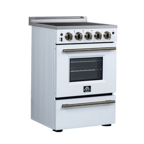 Forno Loiano 24 Inch Freestanding Electric Range in White, Canada Version, Plug and Cord Included