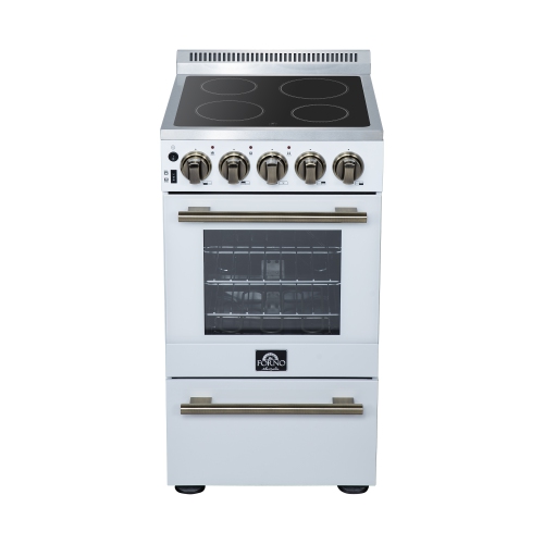Forno Pallerano 20 Inch Freestanding Electric Range in White, Canada Version, Plug and Cord Included