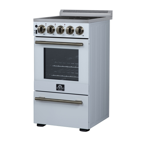 Forno Pallerano 20 Inch Freestanding Electric Range in White, Canada Version, Plug and Cord Included