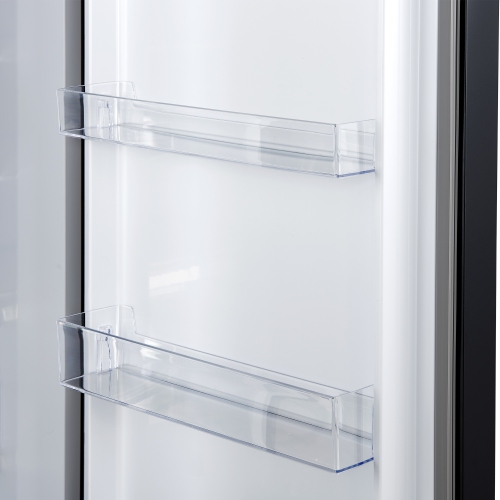 Forno Maderno 28-Inch Convertible Freezer/Refrigerator in Black with Antique Brass Handle, 13.6 cu.ft. Right Swing