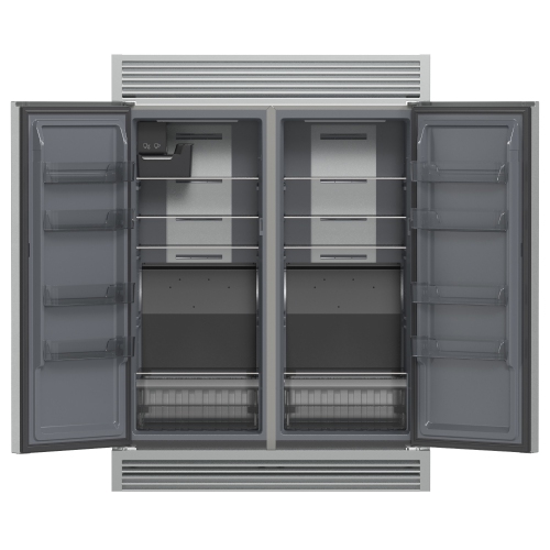 Forno Fortezza 60 Inch Convertible Refrigerator/Freezer with Trim Grill, Stainless Steel, Total No Frost, with Automatic Ice Maker