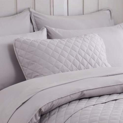 Ocean Fine Bedding Quilted Sham; Queen, 300 TC, Soft, Breathable and Eco-Conscious, Silver