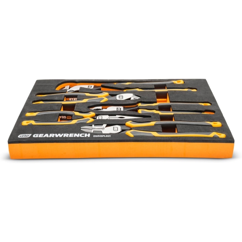 GEARWRENCH 5 Piece Pitbull Cushion Grip Pliers Set in Foam Storage Tray - GWMSPLR01