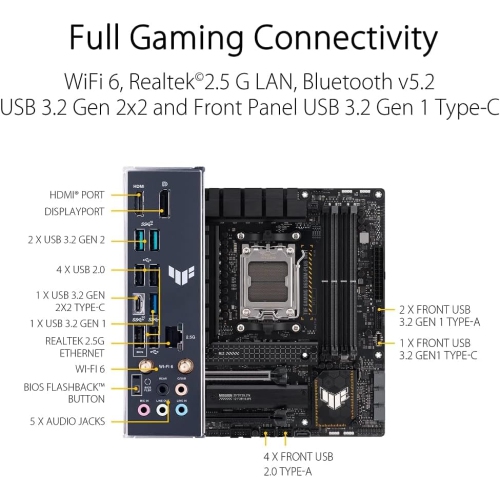 ASUS TUF Gaming B650M-PLUS WiFi Socket AM5 Ryzen 7000 mATX Gaming Motherboard