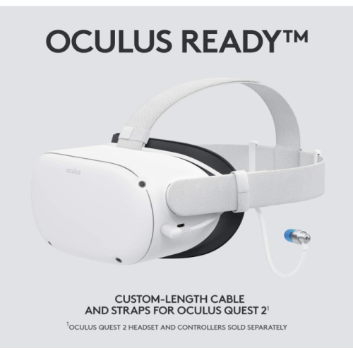 Logitech G333 VR Gaming Earphones for Oculus Quest 2 - Oculus Ready - Custom-length Cable and Straps - Dual Driver Audio Designed for Gaming