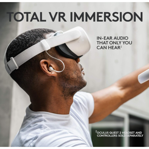 Logitech G333 VR Gaming Earphones for Oculus Quest 2 - Oculus Ready - Custom-length Cable and Straps - Dual Driver Audio Designed for Gaming