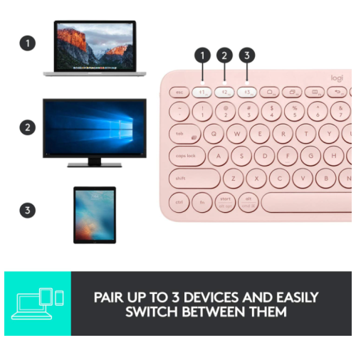 Logitech K380 Multi-device Bluetooth Keyboard - Rose