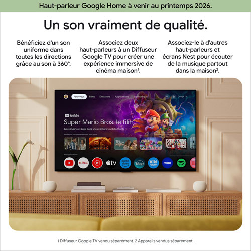 Haut-parleur intelligent Google Home avec Assistant Google - Vert lichen - Printemps 2026