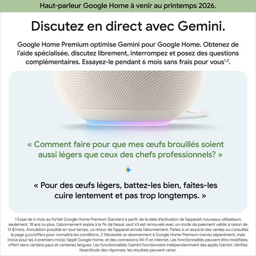 Haut-parleur intelligent Google Home avec Assistant Google - Vert lichen - Printemps 2026