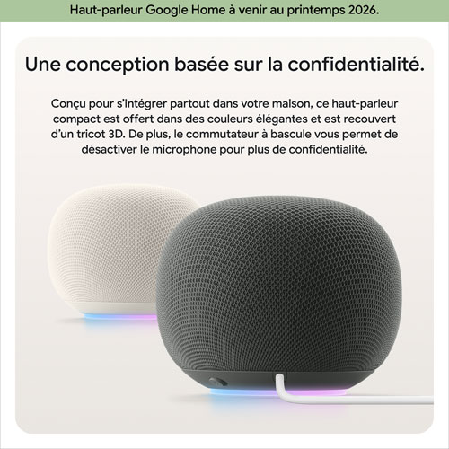 Haut-parleur intelligent Google Home avec Assistant Google - Porcelaine - Printemps 2026