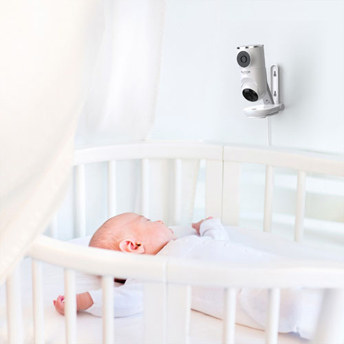 Caméra Nursery Pal Dual Vision de Hubble Connected avec suivi du sommeil, vision nocturne et panorama/inclinaison