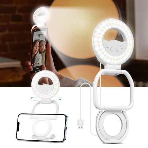 Lampes magnétiques rotatives pour égoportraits, anneau lumineux pour égoportraits pour appareil photo de portable iPhone, lampe photo portative pour
