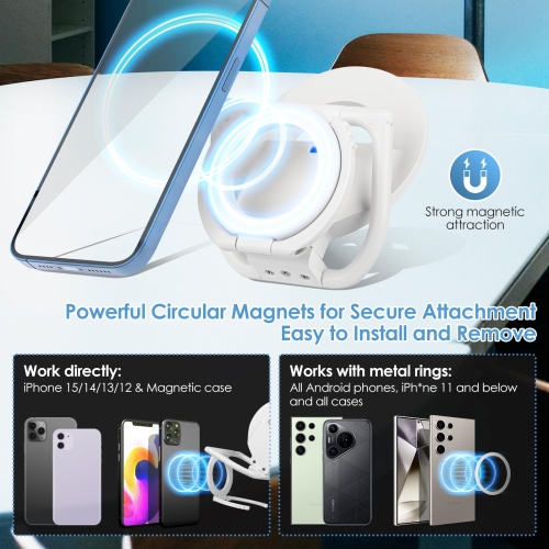 Lampes magnétiques rotatives pour égoportraits, anneau lumineux pour égoportraits pour appareil photo de portable iPhone, lampe photo portative pour