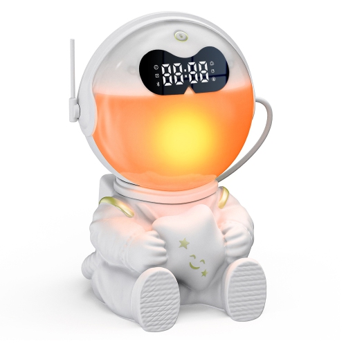 Réveille-matin à lever de soleil pour enfants d'astronaute, 7 réveille-matin à intensité réglable pour adolescents, haut-parleur Bluetooth à bruit