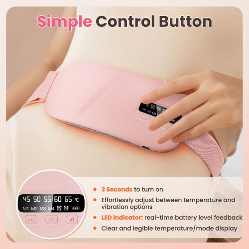 Electric Period Cramp Massager Vibrating Heating Belt for Menstrual Waist Stomach Abdominal Waist Massage Tools