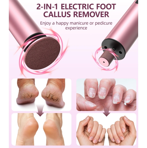 Wireless Electric Foot Callus Remover, 2 in 1 Rechargeable Electric Foot Sander with Sandpaper Disk , Callus Remover for Feet for Dead Skin