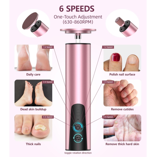 Wireless Electric Foot Callus Remover, 2 in 1 Rechargeable Electric Foot Sander with Sandpaper Disk , Callus Remover for Feet for Dead Skin