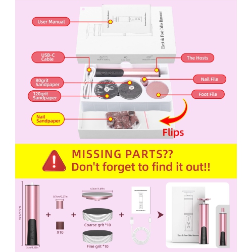 Wireless Electric Foot Callus Remover, 2 in 1 Rechargeable Electric Foot Sander with Sandpaper Disk , Callus Remover for Feet for Dead Skin