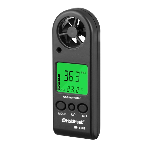 Anemometer Handheld Wind Speed Meter for Measuring Wind Speed Temperature, Anemometer Measuring for Windsurfing Sailing Fishing Outdoor Activities