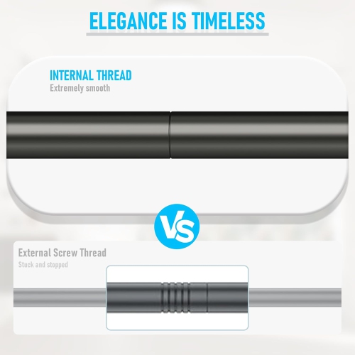 Tringle de douche robuste à tension de 1&nbsp;po de diamètre, tringles de rideau de douche réglables à 32 61&nbsp;po, antidérapantes, antirouille,