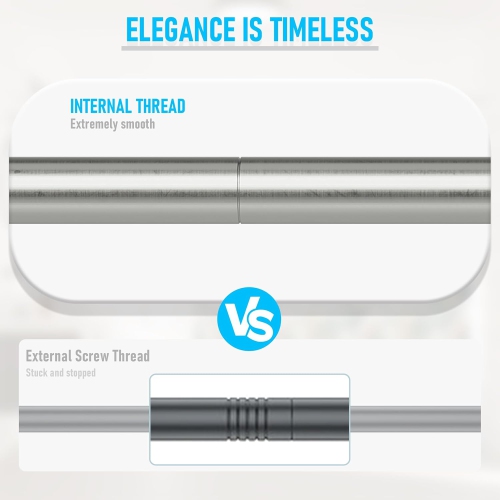 Tringle de douche robuste à tension de 1&nbsp;po de diamètre, tringles de rideau de douche réglables à 32 75&nbsp;po, antidérapantes, antirouille,