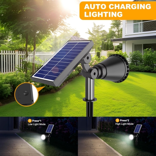 4PCS Solar Spot Lights Outdoor,18 LEDs Adjustable Solar Lights Outdoor Waterproof,Solar Powered Spotlights Landscape Lighting for Garden Yard