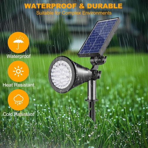 4PCS Solar Spot Lights Outdoor,18 LEDs Adjustable Solar Lights Outdoor Waterproof,Solar Powered Spotlights Landscape Lighting for Garden Yard