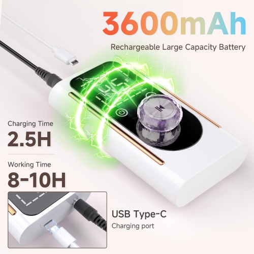 Portable Electric Nail File Set, 45,000 RPM Professional Cordless Nail Drill with Drill Bit and Base for Crystal Gel Nails, Nail Polishing