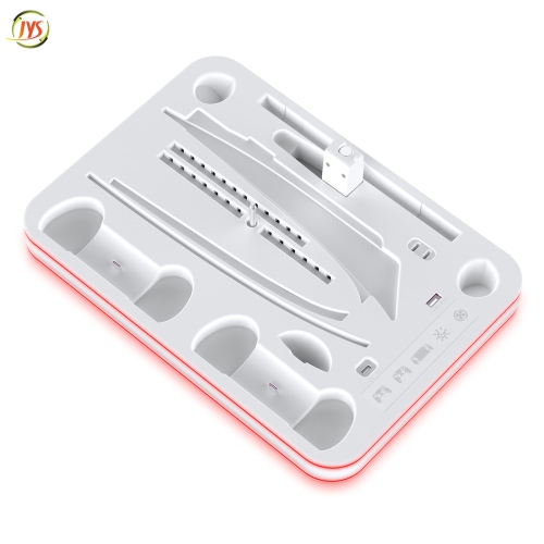 PS5Pro/PS5Slim/PS5 Console with Ambient Light Cooling Base PS5 Portal Handheld Gamepad Charging Stand - White