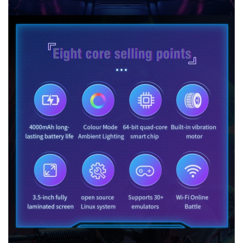 XF35H handheld game console 3.5 inch screen with wifi, can play online with vibration psp games, built-in 15000+ games - blue 64G