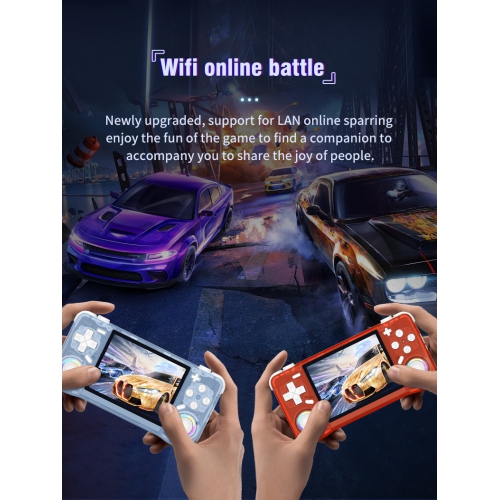 XF35H handheld game console 3.5 inch screen with wifi, can play online with vibration psp games, built-in 15000+ games - blue 64G