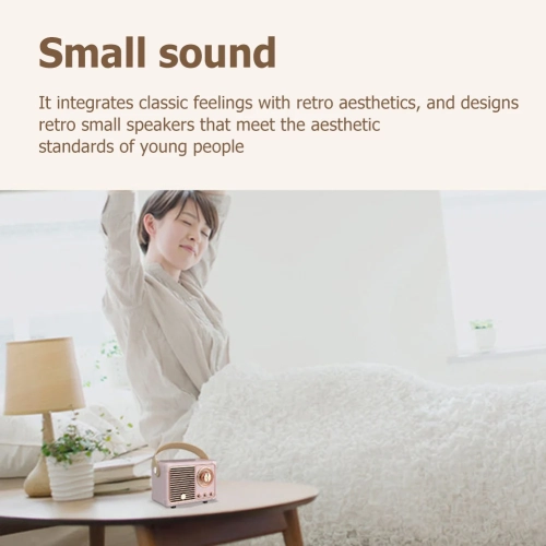 Creative retro radio Bluetooth speaker portable gift mobile phone subwoofer nostalgic USB mini speaker-Pink