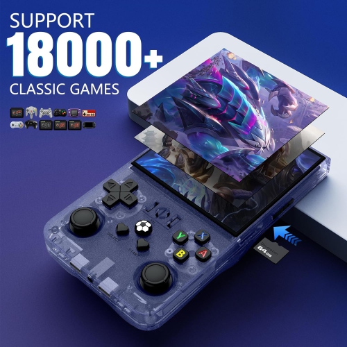 R36 Max handheld game console, 128G game console, built-in 30000+ games, support 30+ emulators, Linux system, 4.0-inch IPS screen-gray