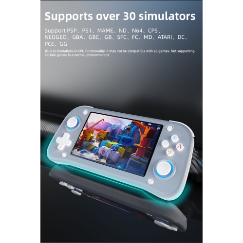 4.3-inch large screen handheld game console XF43 arcade PS1 emulator HD high-definition output PSP handheld, 30 emulators, 18000+ games - black 64G