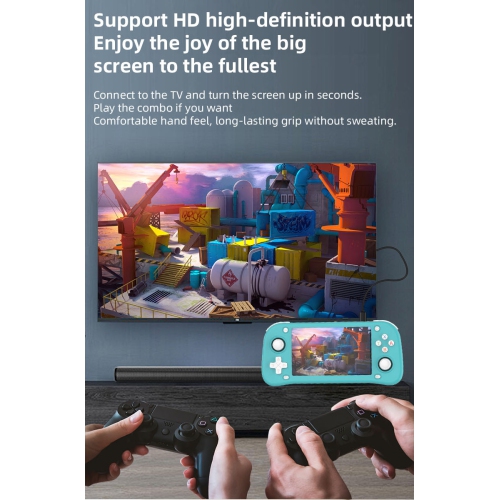 4.3-inch large screen handheld game console XF43 arcade PS1 emulator HD high-definition output PSP handheld, 30 emulators, 18000+ games - black 64G