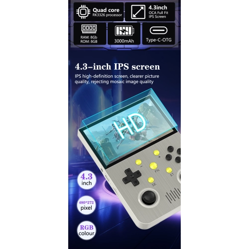 G30 Open Source Handheld Game Console IPS HD PSP Retro Nostalgic Handheld 4.3-inch Joystick Arcade New Model, Equipped with 128GB Card, Built-in