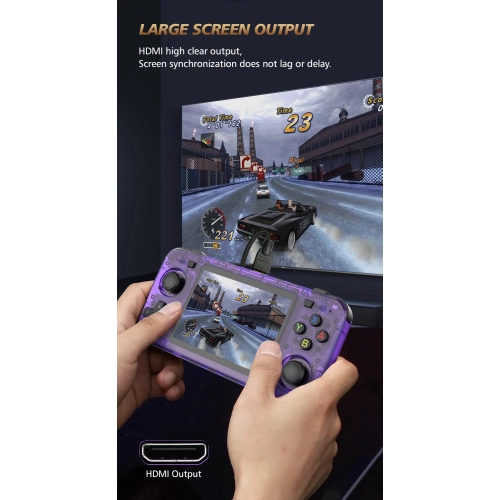 Handheld R36H Dual Joystick Arcade Retro Open Source Portable Linux Dual System PSP Handheld Game Console, 28000+ Games - Purple 128G