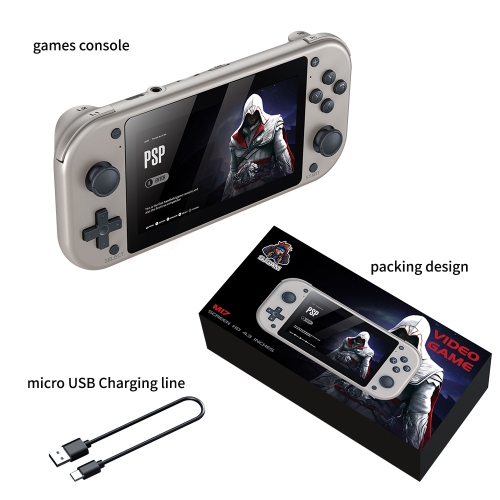 M17 handheld HD 4.3-inch handheld game console IPS open source new model nostalgic retro portable, 20000+ games-64G