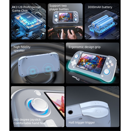 Console de jeu portative à grand écran de 4,3 pouces XF43 arcade PS1 Emulator HD sortie PSP portative, 30 émulateurs, 30000 jeux - gris 128G