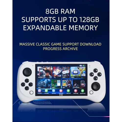 X53 handheld game console 5.1-inch HD large screen game console connected to TV retro nostalgic GBA arcade, music video watching video reading